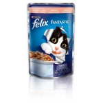 Felix (Фелікс) Консервований порційний повнораціонний корм для дорослих котів з лососем. Шматочки у желе 100 г